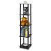 5 Tier Square Corner Display Shelf Bookcase in Espresso Black