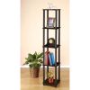 5 Tier Square Corner Display Shelf Bookcase in Espresso Black