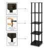 5 Tier Square Corner Display Shelf Bookcase in Espresso Black