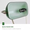 Antique Brass Bankers Lamp with Green Glass Shade | Desk Light