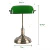 Antique Brass Bankers Lamp with Green Glass Shade | Desk Light