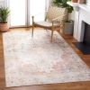 5 Ft x 8 Ft Traditional Persian Style Washable Boho Light Grey Red Area Rug