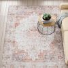 4 x 6 ft Persian-Style Washable Light Grey & Red Area Rug