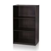 Modern 3 Shelf Bookcase in Espresso Wood Finish