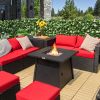 50,000 BTU Black Steel Square Propane Fire Pit Table