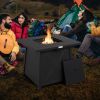 50,000 BTU Black Steel Square Propane Fire Pit Table