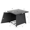 50,000 BTU Black Steel Square Propane Fire Pit Table