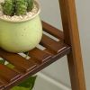 Modern Boho Wooden 4 Shelf Pyramidal Plant Stand for Indoor Spaces