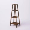 Modern Boho Wooden 4 Shelf Pyramidal Plant Stand for Indoor Spaces