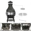 Black Cast Iron and Steel Fire Pit Chimenea