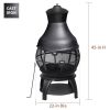 Black Cast Iron and Steel Fire Pit Chimenea
