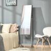 Jewelry Storage Cabinet Full Length Mirror in Gray Wood Finish