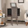 5 Drawer Jewelry Armoire Cabinet with Mirror – Grey Finish