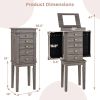5 Drawer Jewelry Armoire Cabinet with Mirror – Grey Finish