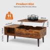 Mid Century Modern Lift Top Coffee Table TV Tray Laptop Desk Brown Wood Finish