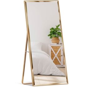 Gold Large Full-Length Leaning Wall or Hanging Mirror