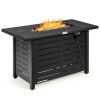60,000 BTU Brown Rectangular Propane Fire Pit Table