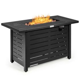 60,000 BTU Brown Rectangular Propane Fire Pit Table