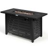 60,000 BTU Brown Rectangular Propane Fire Pit Table