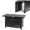 60,000 BTU Brown Rectangular Propane Fire Pit Table