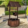Rustic Wooden Wishing Well Fountain