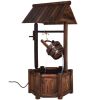 Rustic Wooden Wishing Well Fountain