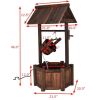 Rustic Wooden Wishing Well Fountain