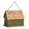 Green Wood Garden Bird House with 4 Holes | Outdoor Birdhouse