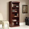 71 Inch High 5 Shelf Wooden Bookcase in Cherry Finish