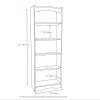 White 72 Inch High Bookcase with Soft Arches and 5 Shelves