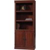 71 Inch High 3-Shelf Wooden Bookcase with Storage Drawer in Cherry Finish
