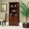 71 Inch High 3-Shelf Wooden Bookcase with Storage Drawer in Cherry Finish