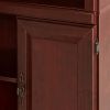 71 Inch High 3-Shelf Wooden Bookcase with Storage Drawer in Cherry Finish
