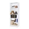 Modern 5 Shelf Bookcase in White Wood Finish