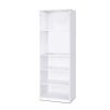 Modern 5 Shelf Bookcase in White Wood Finish