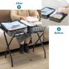 Sturdy Black Metal Foldable Luggage Rack for Home & Travel