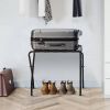 Sturdy Black Metal Foldable Luggage Rack for Home & Travel