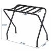 Sturdy Black Metal Foldable Luggage Rack for Home & Travel