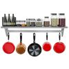 Stainless Steel Heavy-Duty Wall Shelf with Pot Rack – 12 x 60 Inches