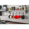 Stainless Steel Heavy-Duty Wall Shelf with Pot Rack – 12 x 60 Inches