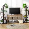 Set of 2 Modern Metal & Wood Plant Stands with 10 Shelves