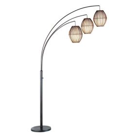 Modern Mid Century Bohemian 82 Inch Arch Floor Lamp with 3 Barrel Lights