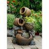 Rustic Pouring Pots Water Fountain Planter for Outdoor Spaces