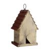 Outdoor A-Frame Solid Wood Bird House with Terracotta Roof