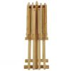 Set of 4 Solid Wood Folding TV Tray Table Set with Stand in Natural Finish