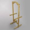 Set of 4 Solid Wood Folding TV Tray Table Set with Stand in Natural Finish