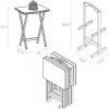 Set of 4 Solid Wood Folding TV Tray Table Set with Stand in Natural Finish