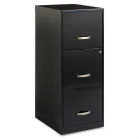 Black Metal 3-Drawer Vertical Filing Cabinet for Home Office