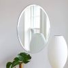 Oval Frameless 36 Inch Beveled Wall Mirror for Bathroom, Bedroom & Vanity