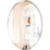 Oval 36 x 24 Inch Beveled Frameless Wall Mirror for Bathroom & Living Room